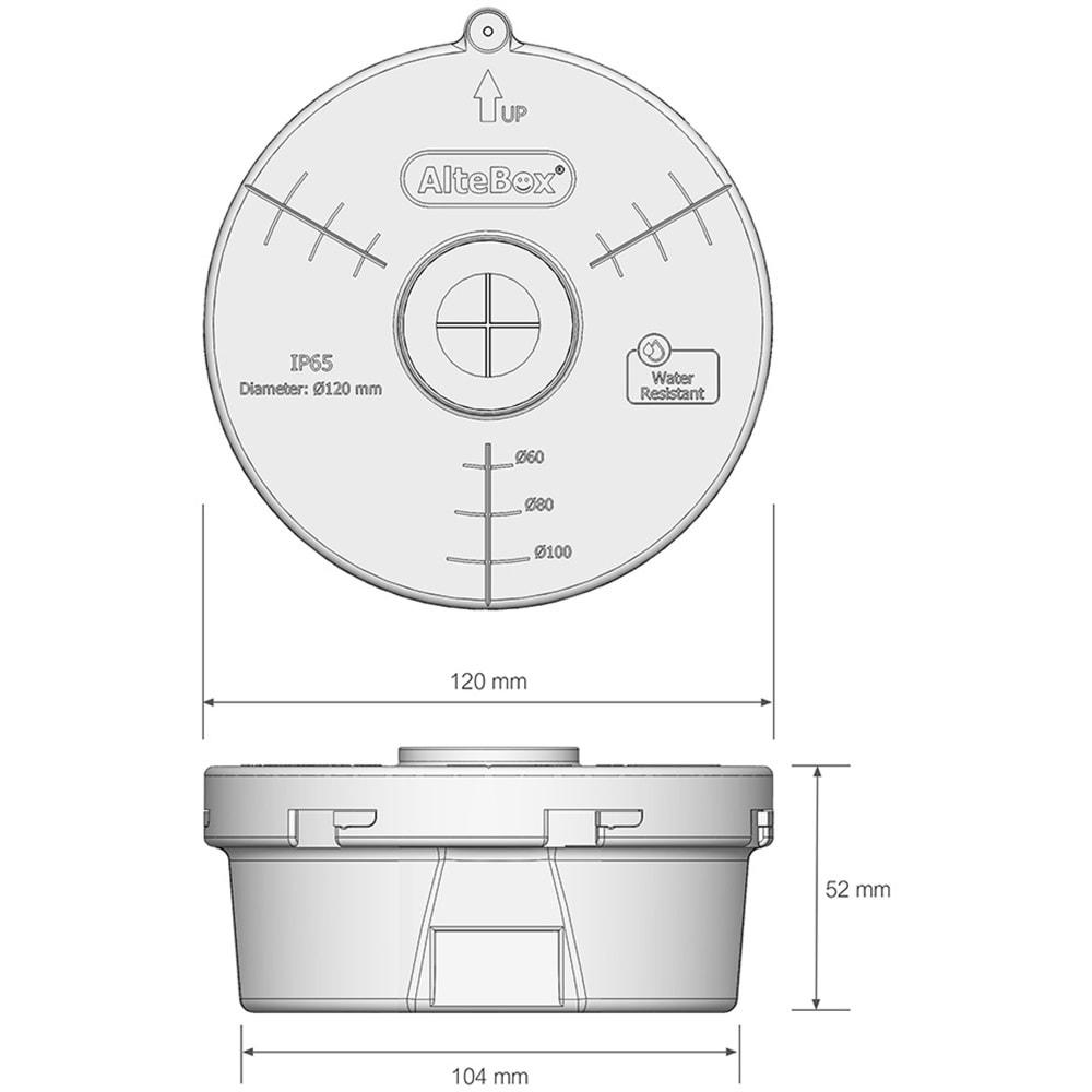 AlteBox-Click 120mm, Kanal Giriş, Beyaz Kamera Buatı