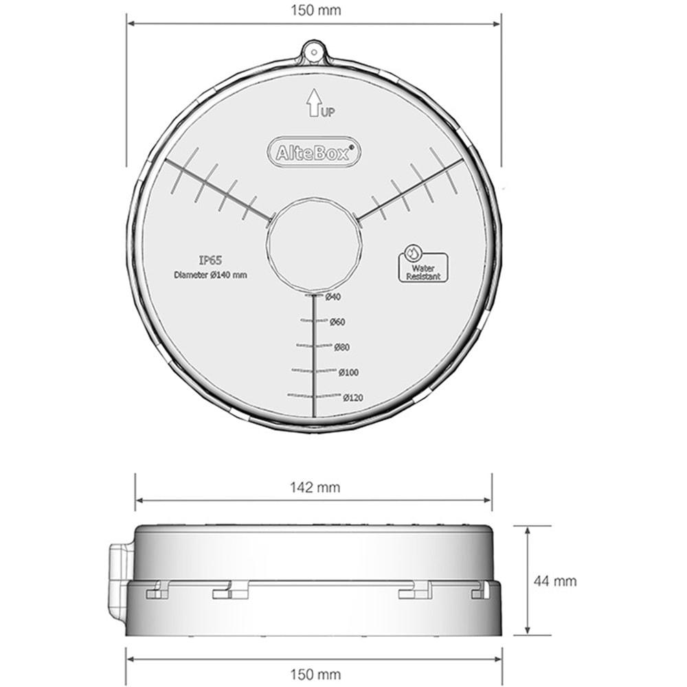 AlteBox-Mega, Kamera Buatı, 140mm (Siyah)