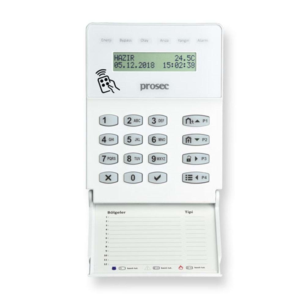 Prosec, Tuş Takımı (Keypad), Kablosuz modüllü, LCD Ekranlı